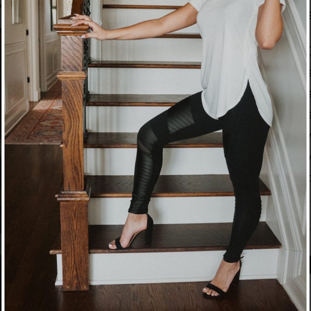 NWT Black knit mesh leggings - Picture 8 of 15